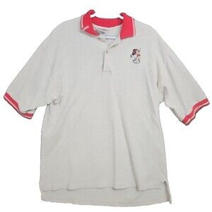 Vintage Walt Disney World  2x Embroidered Mickey Mouse  2XL 100% Cotton Flawed